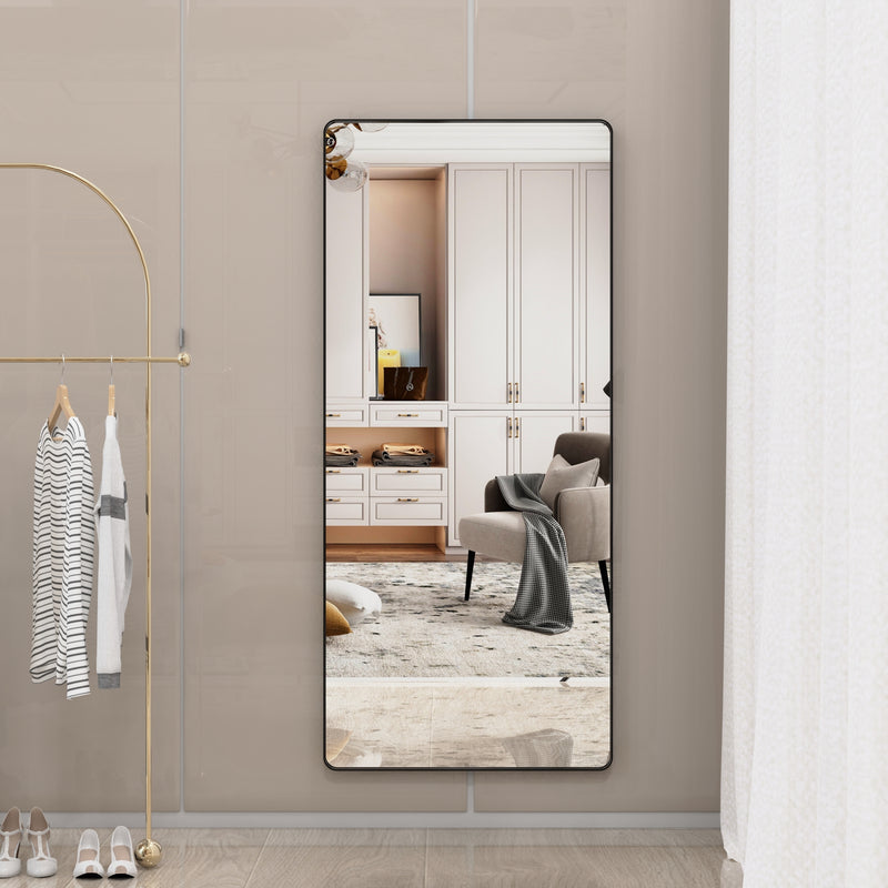 Oversized Bathroom Mirror with Removable Tray Wall Mount Mirror,Vertical Horizontal Hanging Aluminum Framed Wall Mirror Full Length Mirror,Full Body Mirror for Bedroom Living Room,Silver,72x32 Inches