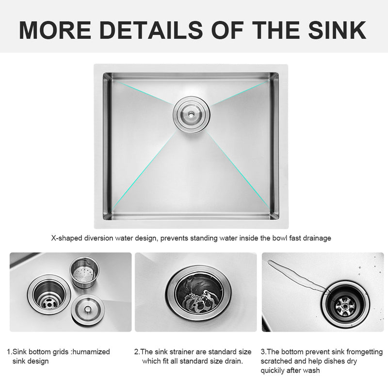 23 Inch Undermount Sink - 23"x18"x10" Undermount Stainless Steel Kitchen Sink 16 Gauge 10 Inch Deep Single Bowl Kitchen Sink Basin