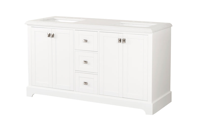 Vanity Sink Combo featuring a Marble Countertop, Bathroom Sink Cabinet, and Home Decor Bathroom Vanities - Fully Assembled White 60-inch Vanity with Sink 23V02-60WH