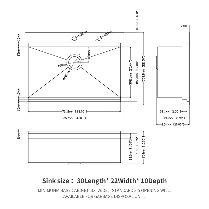 30 Drop Kitchen Sink - 30 inch Kitchen Sink Drop-in Topmount Single Bowl 16 Gauge Stainless Steel Ledge Workstation Kitchen Sinks