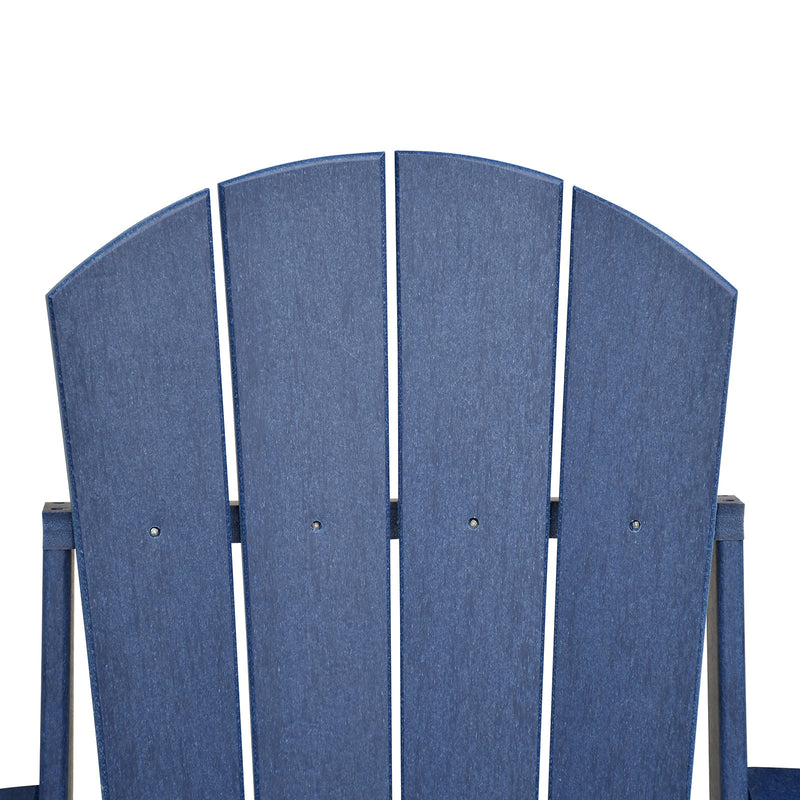 Folding Outdoor Adirondack Chair for Relaxing, HDPE All-weather Fire Pit Chair, Patio Lawn Chair for Outside Deck Garden Backyardf Balcony, Navy Blue