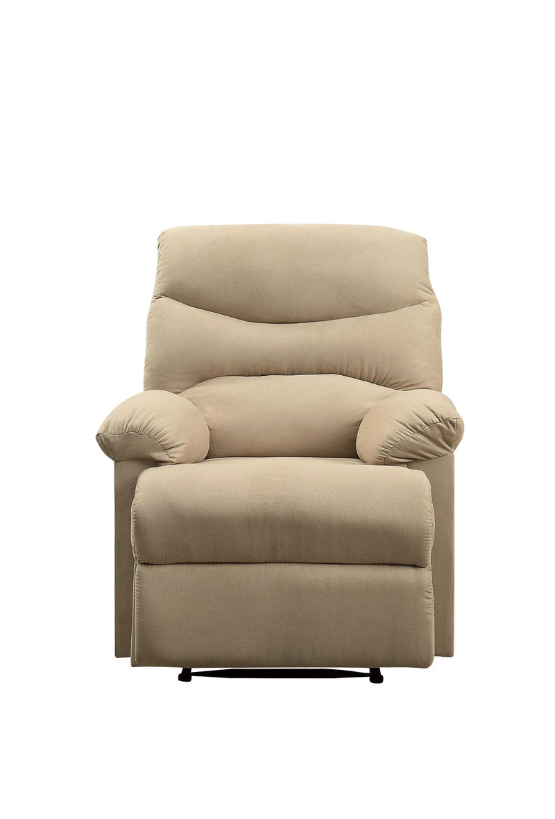 Arcadia Recliner (Motion) in Beige Microfiber