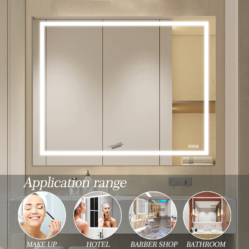 LED Bathroom Mirror 48x 36  Inch with lights, anti-Fog & Dimming Led Bathroom Vanity Mirror