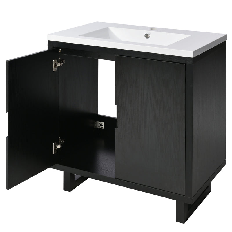 30" Bathroom vanity Set with Sink, Combo Cabinet, Bathroom Storage Cabinet, Solid Wood Frame