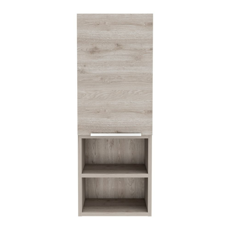 Medicine Cabinet Hazelton, Open and Interior Shelves, Light Gray Finish