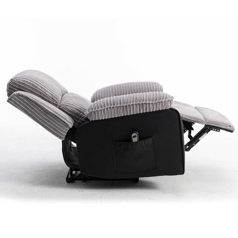 Grey Fabric Recliner Chair  Theater Single Recliner Thick Seat and Backrest, suitable for living room, side bags Electric sofa chair, electric remote control.The angle can adjust freely