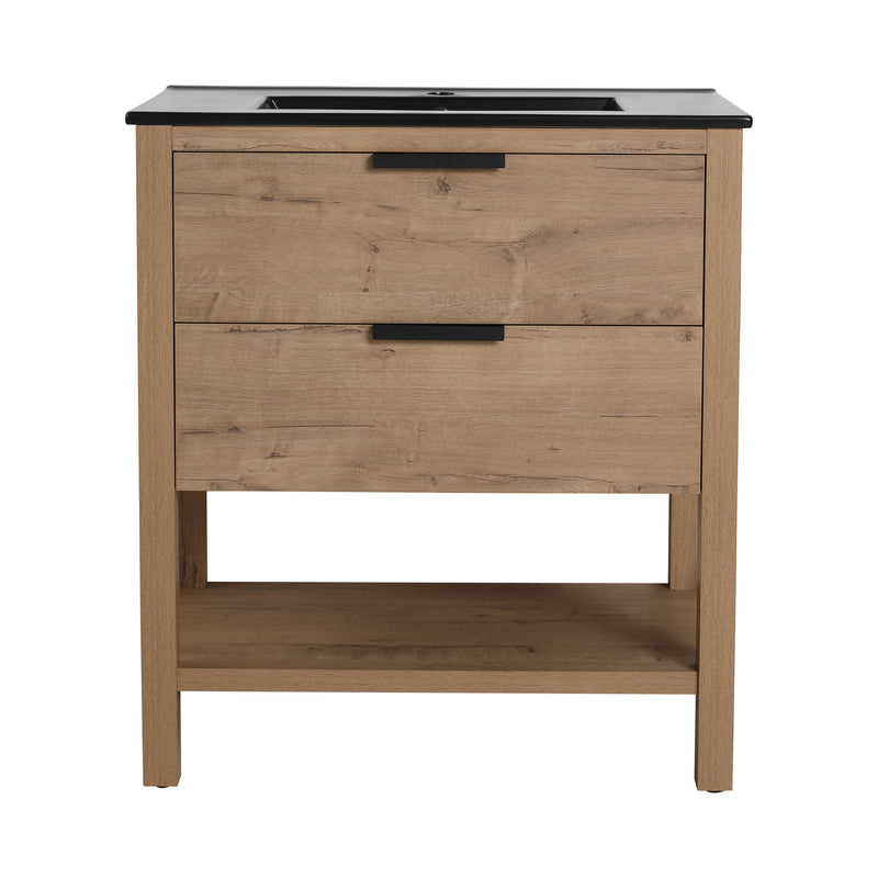 30 Inch Bathroom Vanity Plywood With 2 Drawers(BVB01030IMO-BL9075BK)