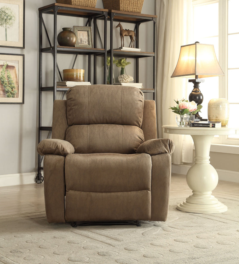 Bina Recliner (Motion) in Taupe Polished Microfiber