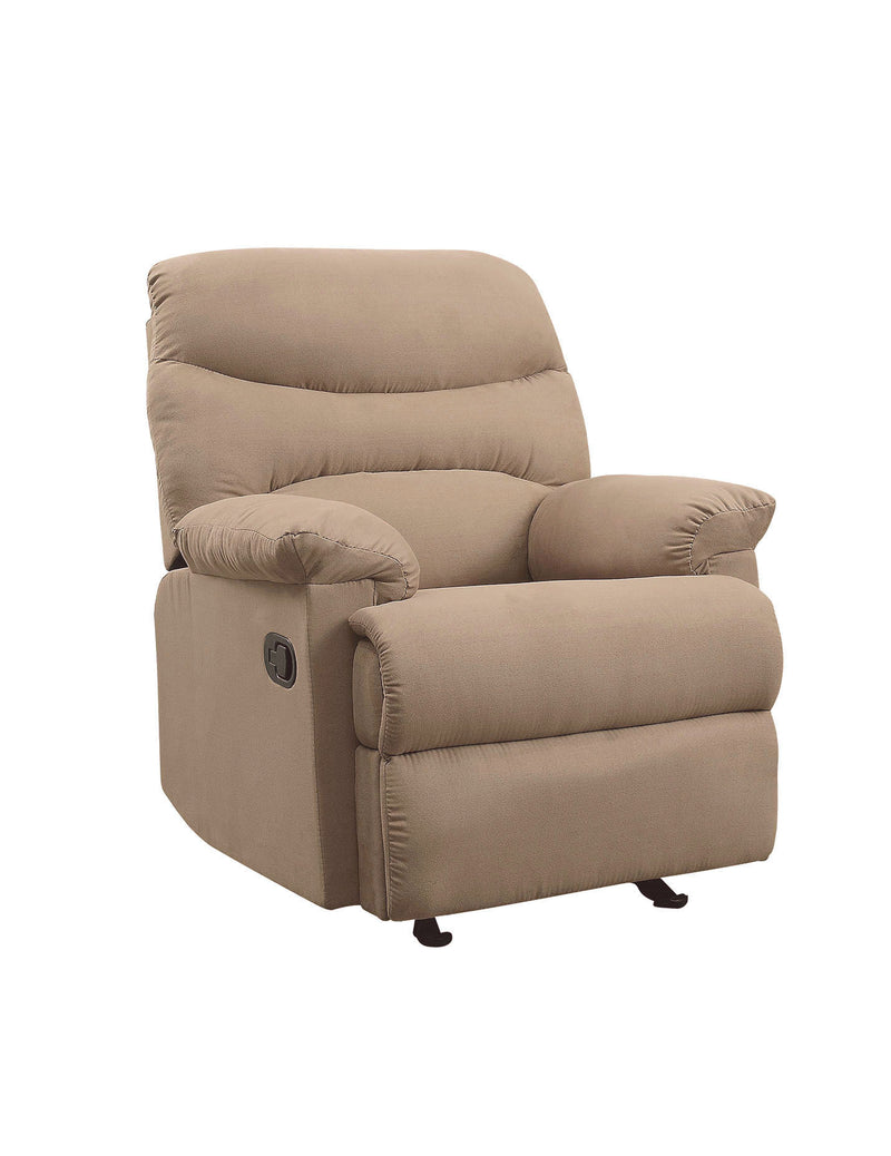 Arcadia Recliner (Motion) in Light Brown Microfiber