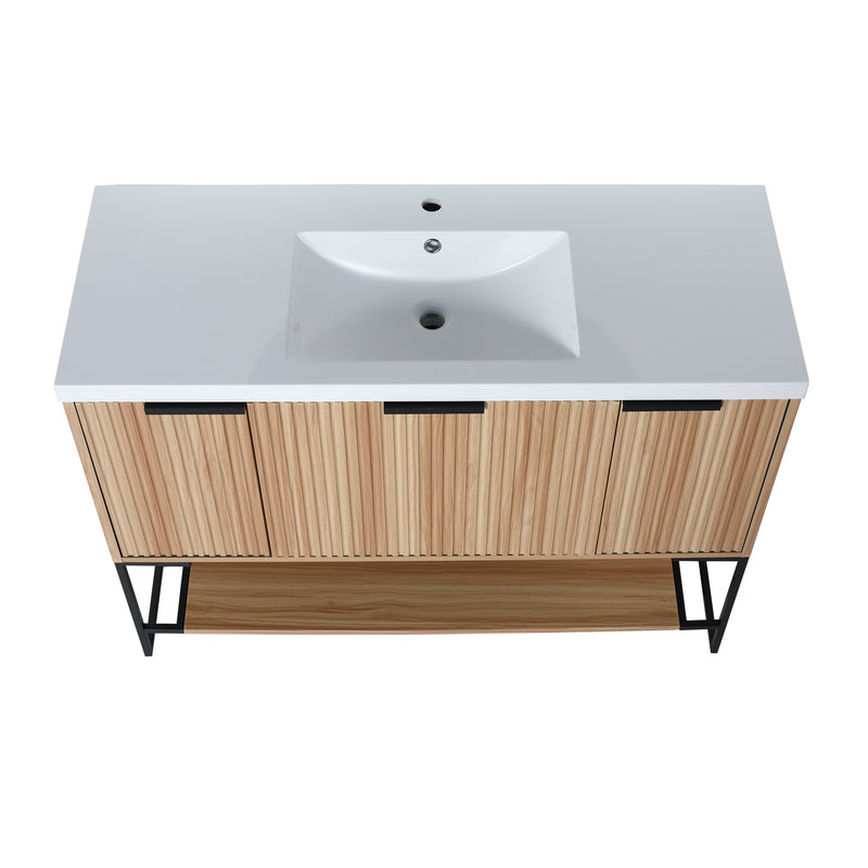 48 Inch Freestanding Bathroom Vanity With Resin Basin,48x18