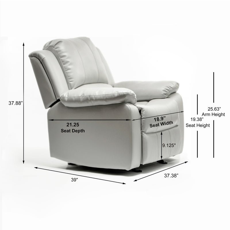 Charlotte Ivory Leather Gel Recliner