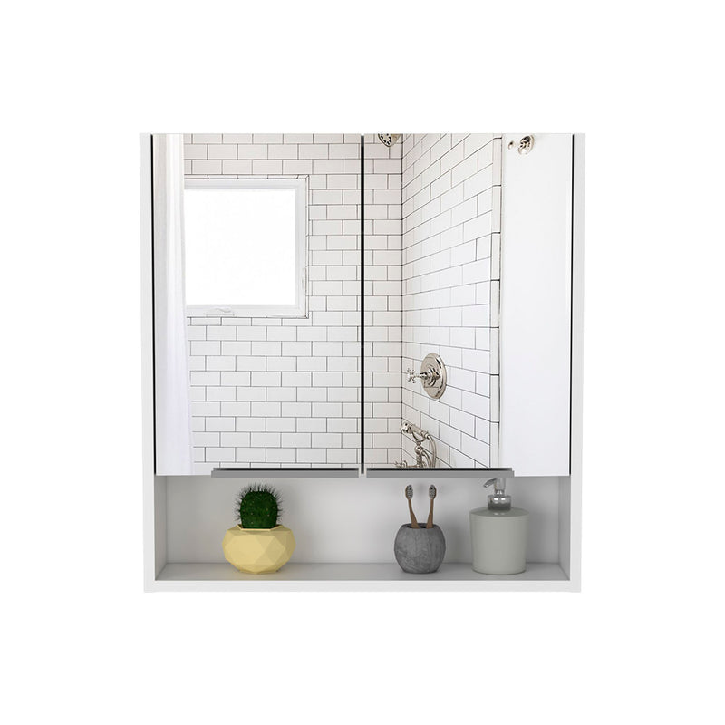 Medicine Cabinet with Mirror Lexington,Three Internal Shelves, White Finish