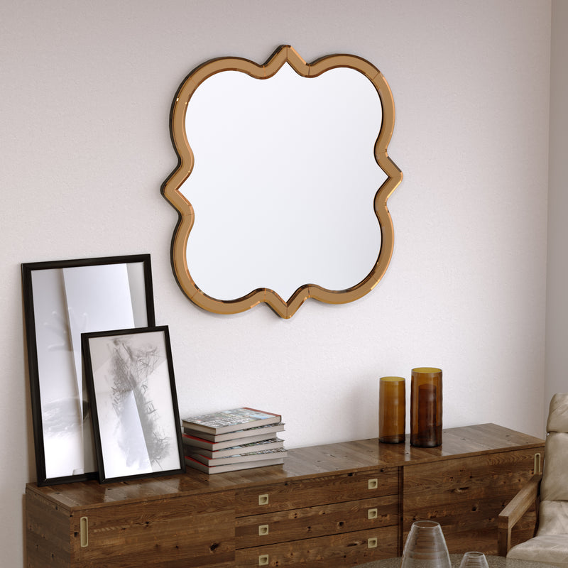 24 inch Wall-Mounted Silver Decorative Round Wall Mirror for Home, Living Room, Bedroom, Entryway