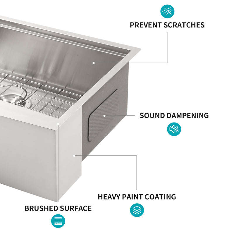 36 Farmhouse Sink Workstation - 36*22*10 Inch Kitchen Sink Stainless Steel 16 gauge Apron Front Kitchen Sink