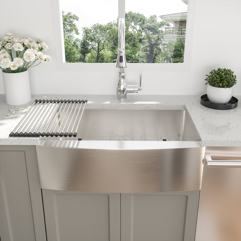 30 Inch Farmhouse Kitchen Sink - 30"x21"x10" Stainless Steel Apron Front Farmhouse Sink 10 Inch Deep 16 Gauge Single Bowl Kitchen Sink Basin