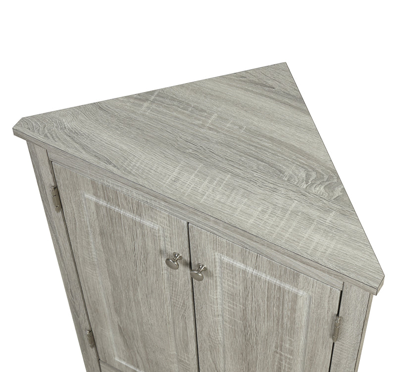 Oak Triangle Bathroom Storage Cabinet with Adjustable Shelves, Freestanding Floor Cabinet for Home Kitchen