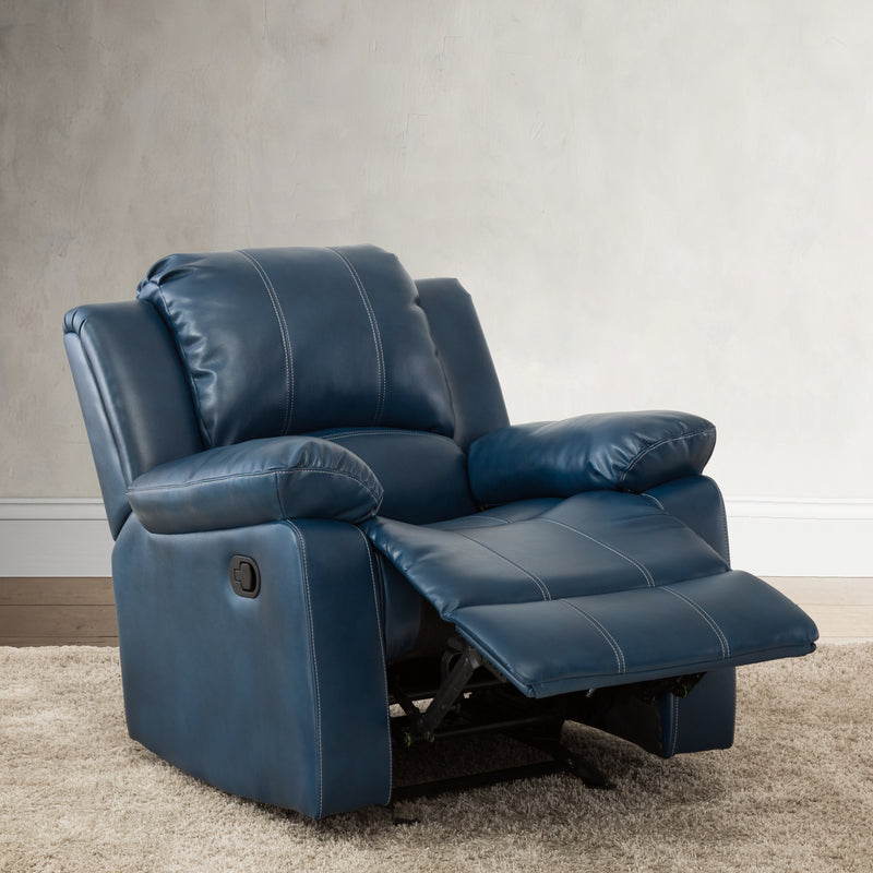 Charlotte Navy Blue Leather Gel Recliner