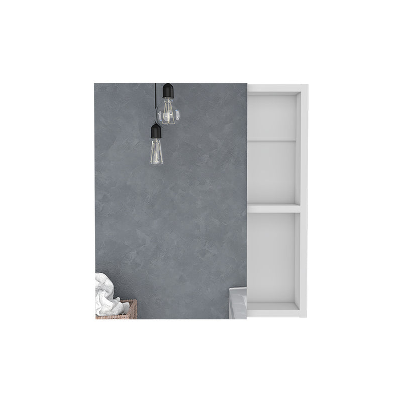 Medicine Cabinet Mirror Clifton, Five Internal Shelves, White Finish