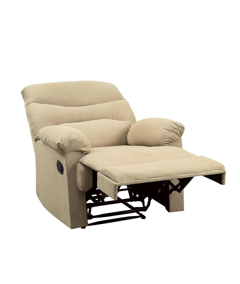 Arcadia Recliner (Motion) in Beige Microfiber