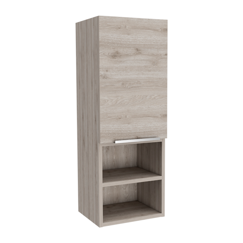 Medicine Cabinet Hazelton, Open and Interior Shelves, Light Gray Finish