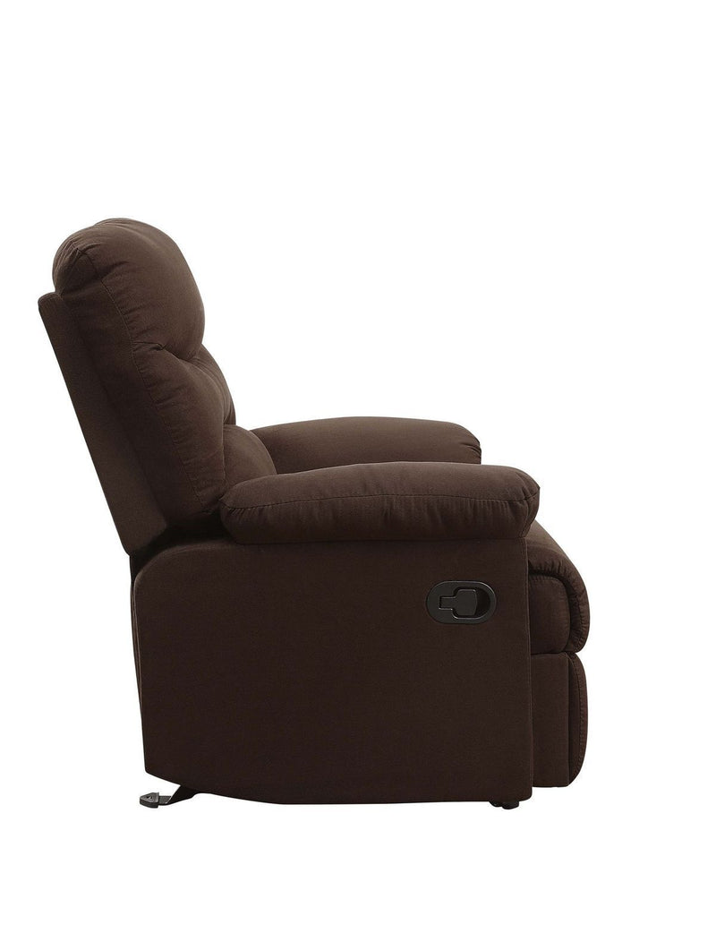 Arcadia Glider Recliner (Motion) in Chocolate Microfiber