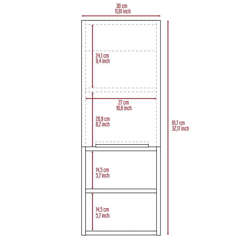 Medicine Cabinet Hazelton, Two Interior Shelves, Black Wengue Finish