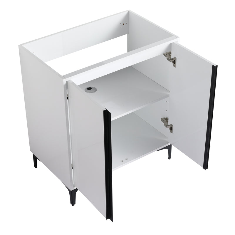 30" Freestanding Bathroom Vanity With Ceramic Sink-BVB06730WH-BL9075B