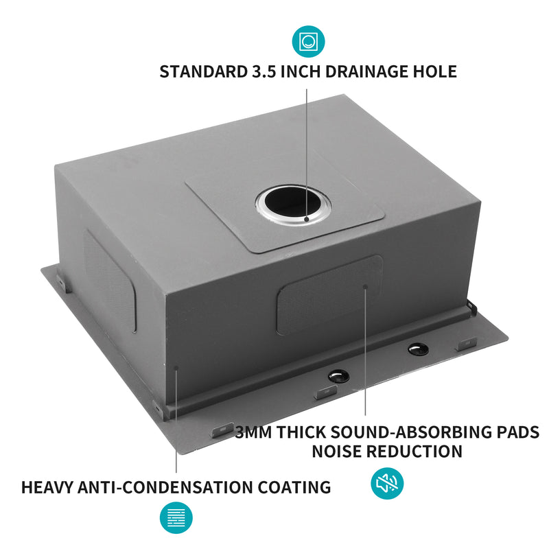 25 Inch Drop Kitchen Sink - 25 "x 22" Kitchen Sink Stainless Steel 16 Gauge Workstation Sink Drop-in Topmount Single Bowl Kitchen Sink