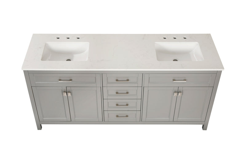 Vanity Sink Combo featuring a Marble Countertop, Bathroom Sink Cabinet, and Home Decor Bathroom Vanities - Fully Assembled White 72-inch Vanity with Sink 23V03-72GR