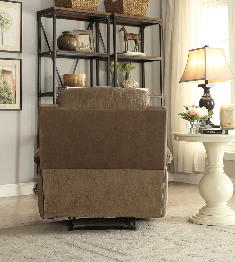 Bina Recliner (Motion) in Taupe Polished Microfiber