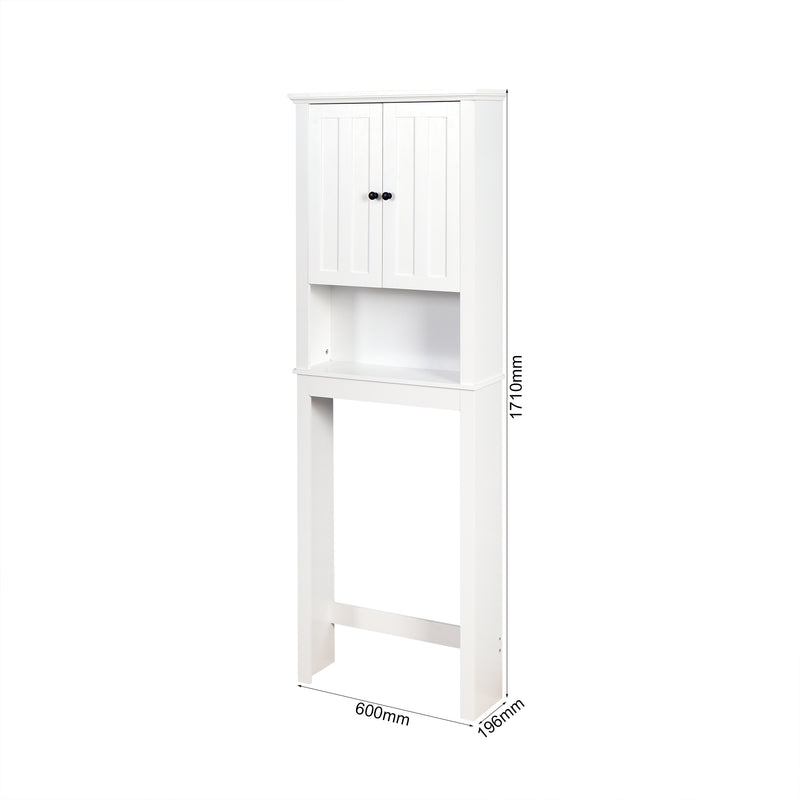 Bathroom Wooden Storage Cabinet Over-The-Toilet Space Saver with a Adjustable Shelf 23.62x7.72x67.32 inch