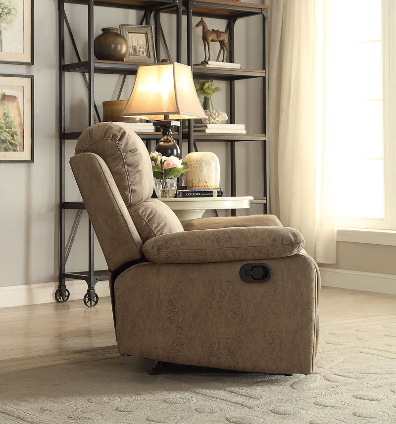 Bina Recliner (Motion) in Taupe Polished Microfiber