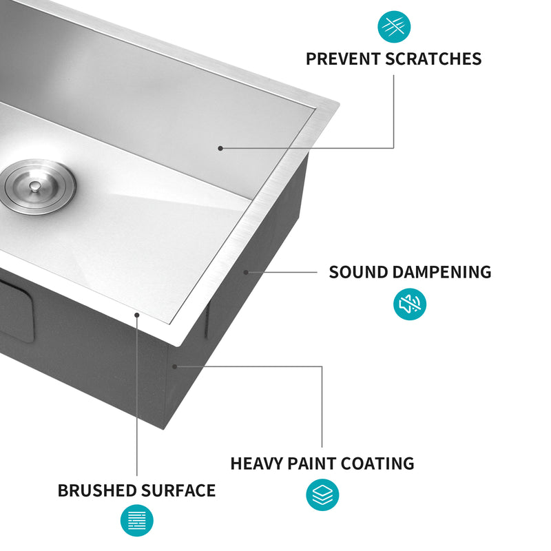 30 Inch Undermount Sink - 30"x18"x9" Undermount Stainless Steel Kitchen Sink 18 Gauge 9 Inch Deep Single Bowl Kitchen Sink Basin