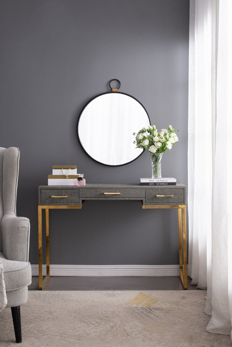 24" x 27"  Wall Mirror with Black Frame, Contemporary Minimalist Accent Mirror for Living Room, Foyer, Entryway, Bedroom