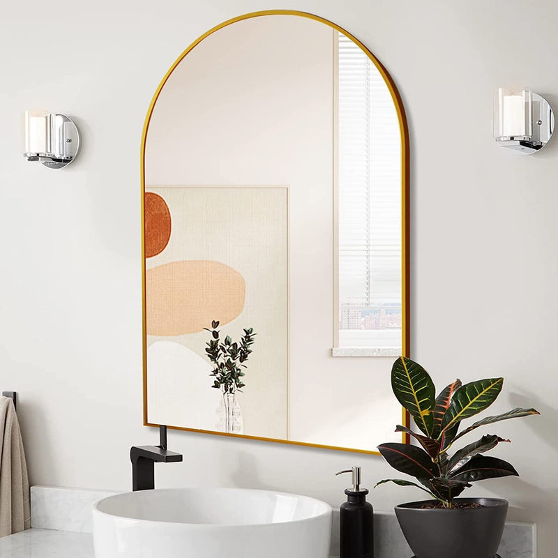 Gold 20*30IN Metal Arch mirror