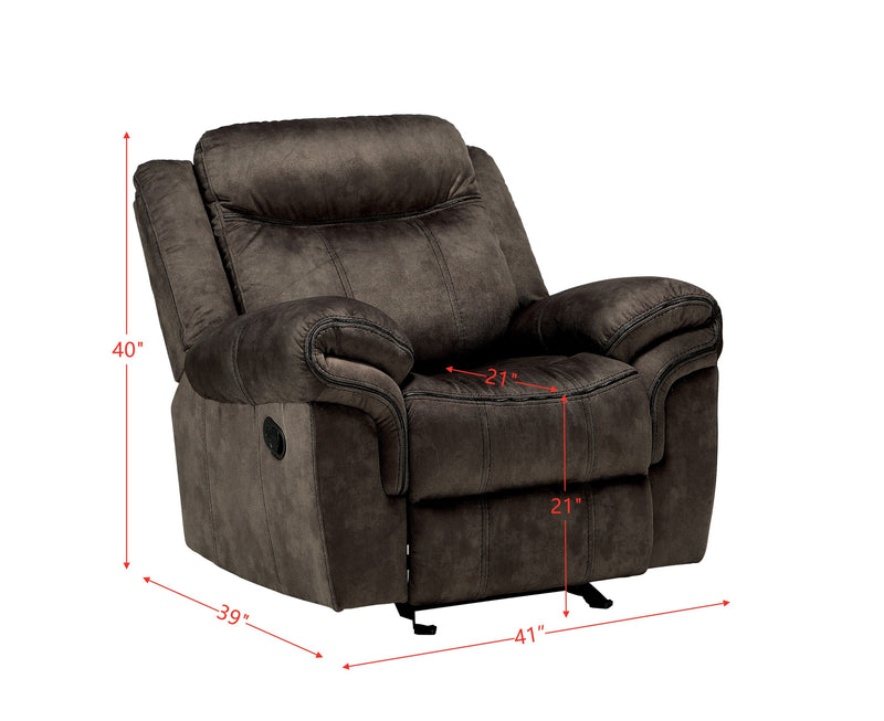 Zubaida Glider Recliner, 2-Tone Chocolate Velvet