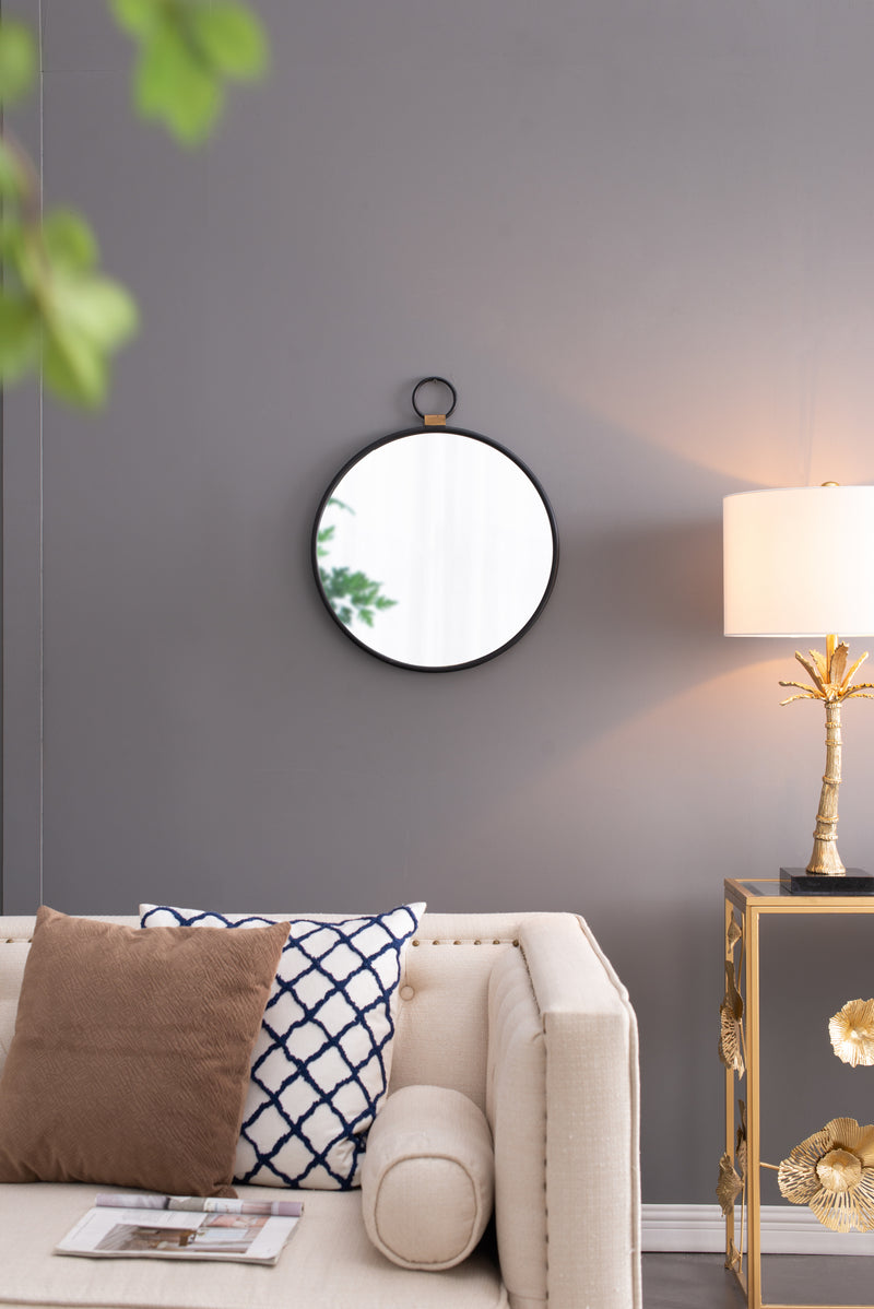 24" x 27"  Wall Mirror with Black Frame, Contemporary Minimalist Accent Mirror for Living Room, Foyer, Entryway, Bedroom