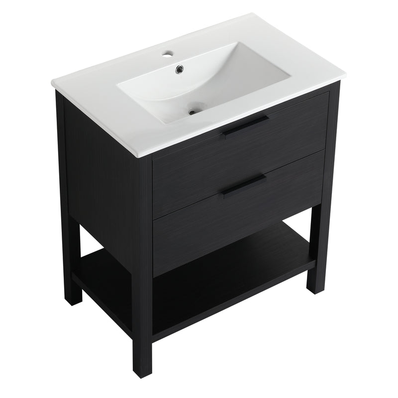 30 inch Bathroom Vanity With Sink and 2 Soft Close Drawers-BVB01030BCT-BL9075B