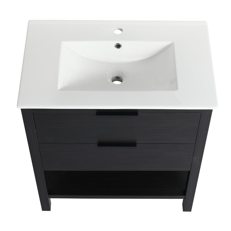 30 inch Bathroom Vanity With Sink and 2 Soft Close Drawers-BVB01030BCT-BL9075B