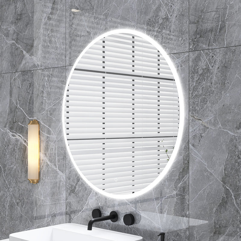 32 in. Round Wall-Mounted Dimmable LED Bathroom Vanity Mirror with Defogger and Bluetooth Music Speaker