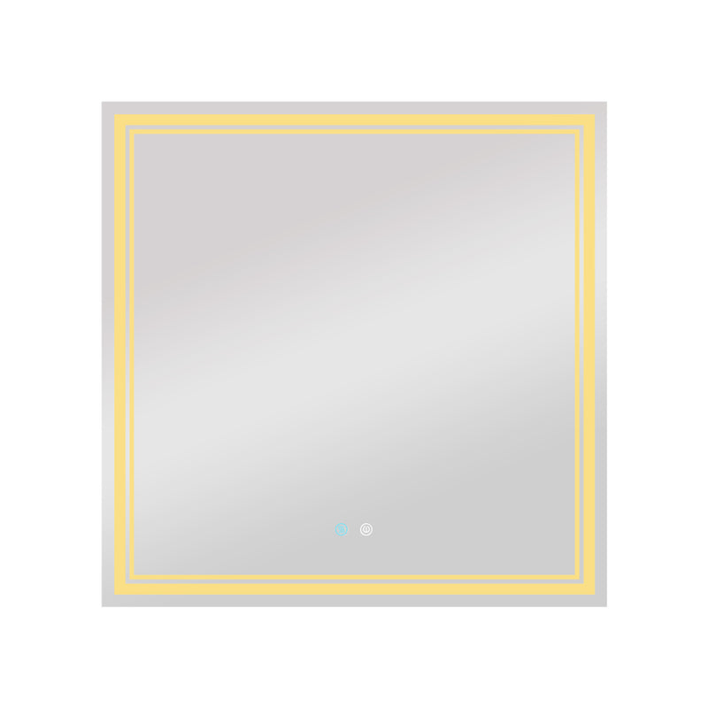 36 x 36 LED Mirror for Bathroom, LED Vanity Mirror, Adjustable 3 Color, Dimmable Vanity Mirror with Lights, Anti-Fog, Touch Control Wall Mounted Bathroom Mirror,Vertical