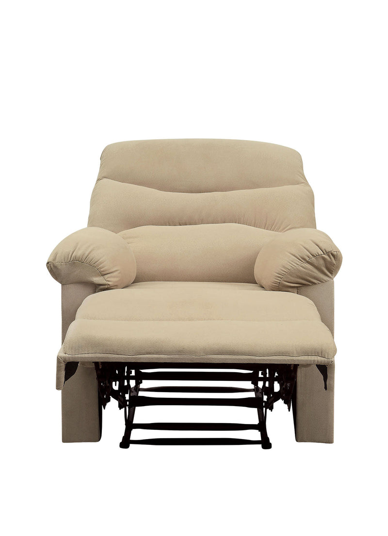 Arcadia Recliner (Motion) in Beige Microfiber