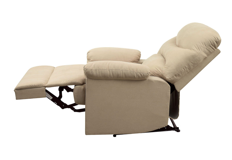 Arcadia Recliner (Motion) in Beige Microfiber