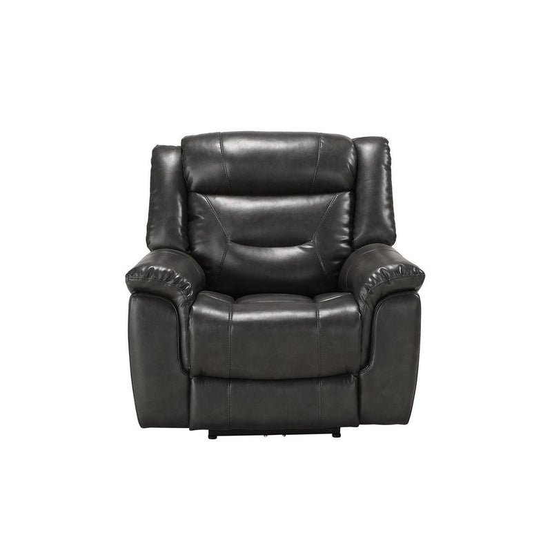 Imogen Recliner (Power Motion), Gray Leather-Aire