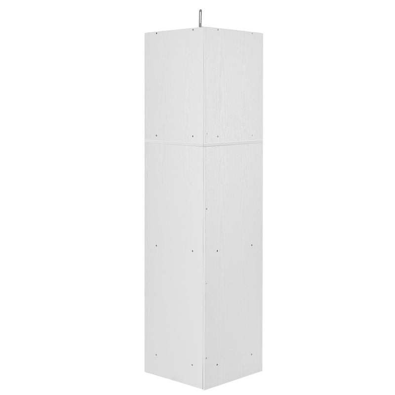 Tall Bathroom Corner Cabinet, Freestanding Storage Cabinet with Doors and Adjustable Shelves, MDF Board, White