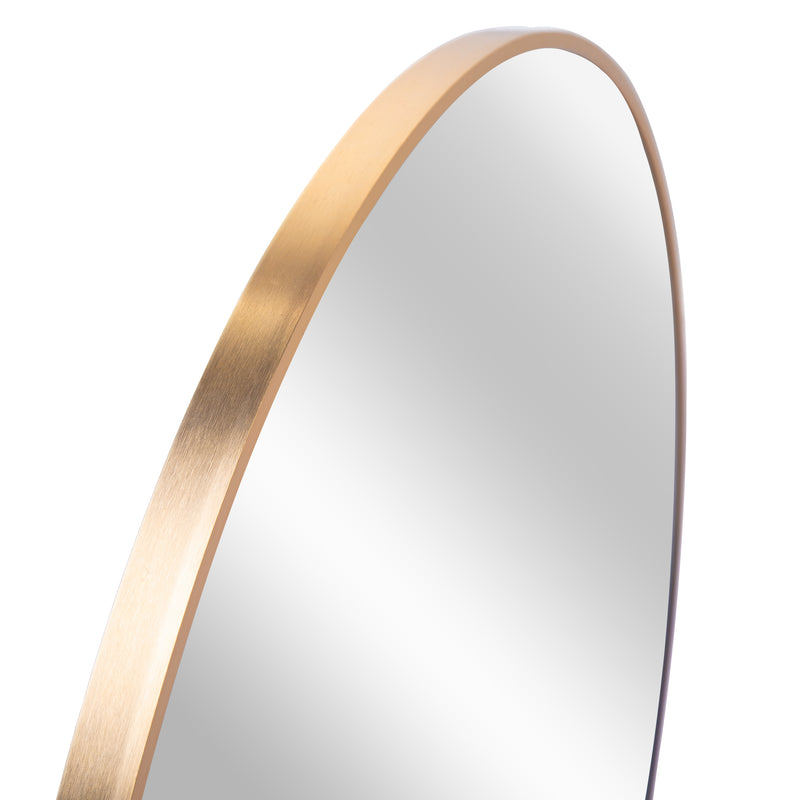 Gold 32 Inch Metal Round Bathroom Mirror