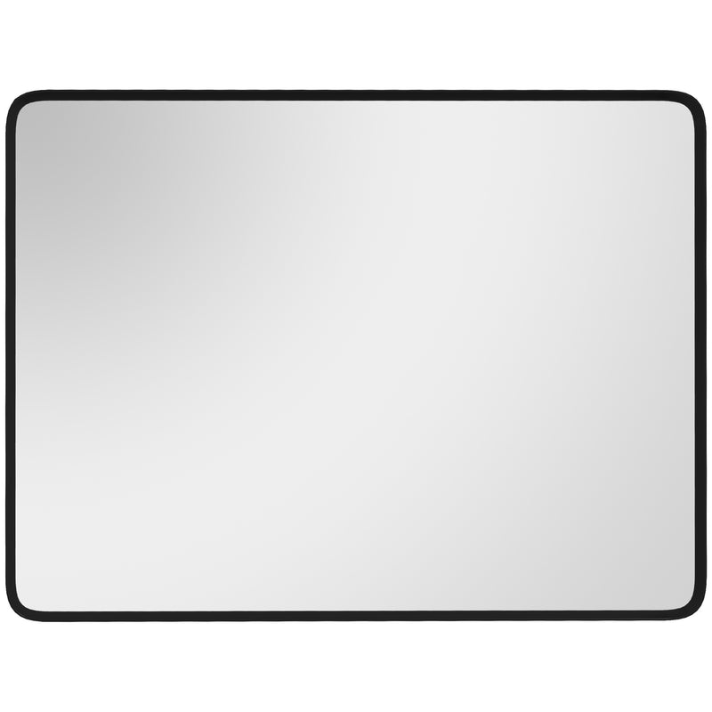 HOMCOM 36 x 24 Inch Wall Mirror, Aluminum Frame Rectangular Wall Mirrors Decorative Mirror, 5-Layer Float Technology Mirror for Home Decor, Bathroom, Corner Hangs (Horizontal/Vertical)