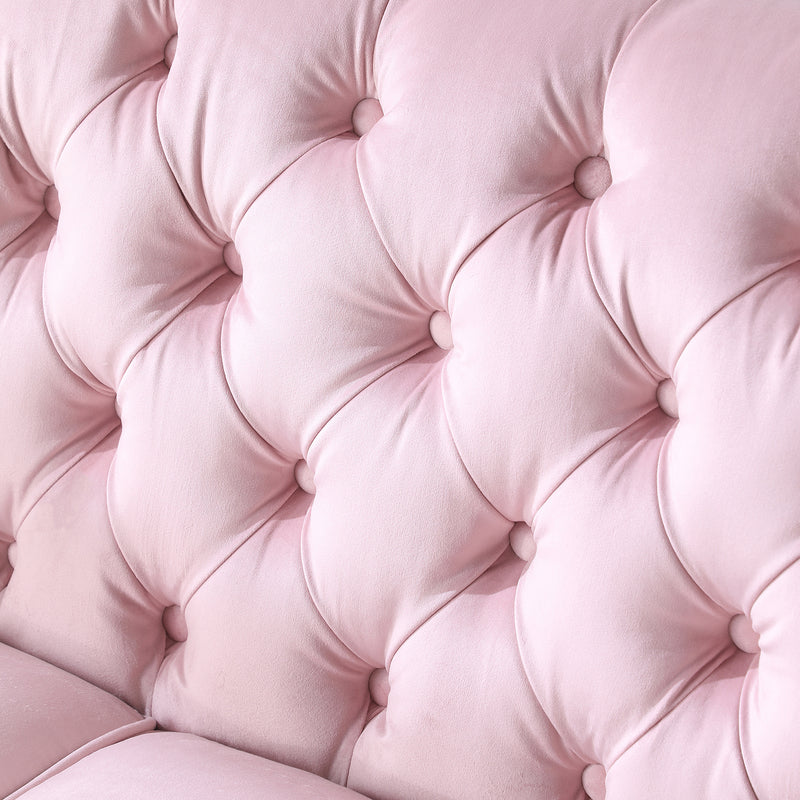 2229,PINK  Chesterfield;3 seater ,modern sofa