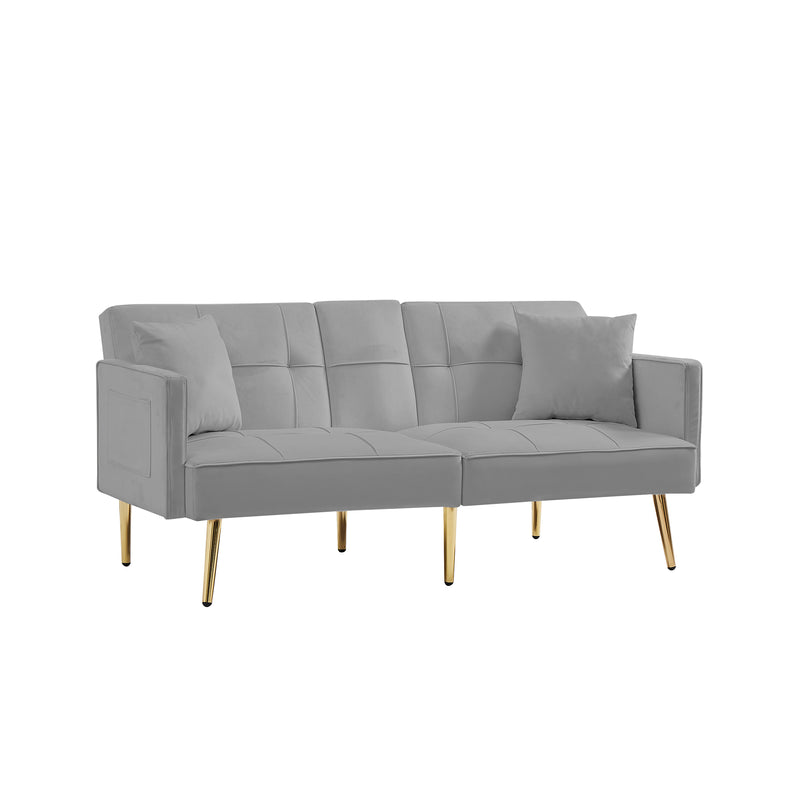 GREY VELVET SOFA BED