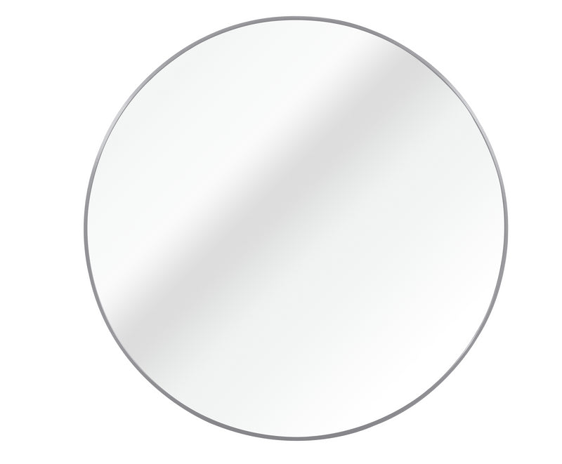 Silver 39 Inch Metal Round Bathroom Mirror